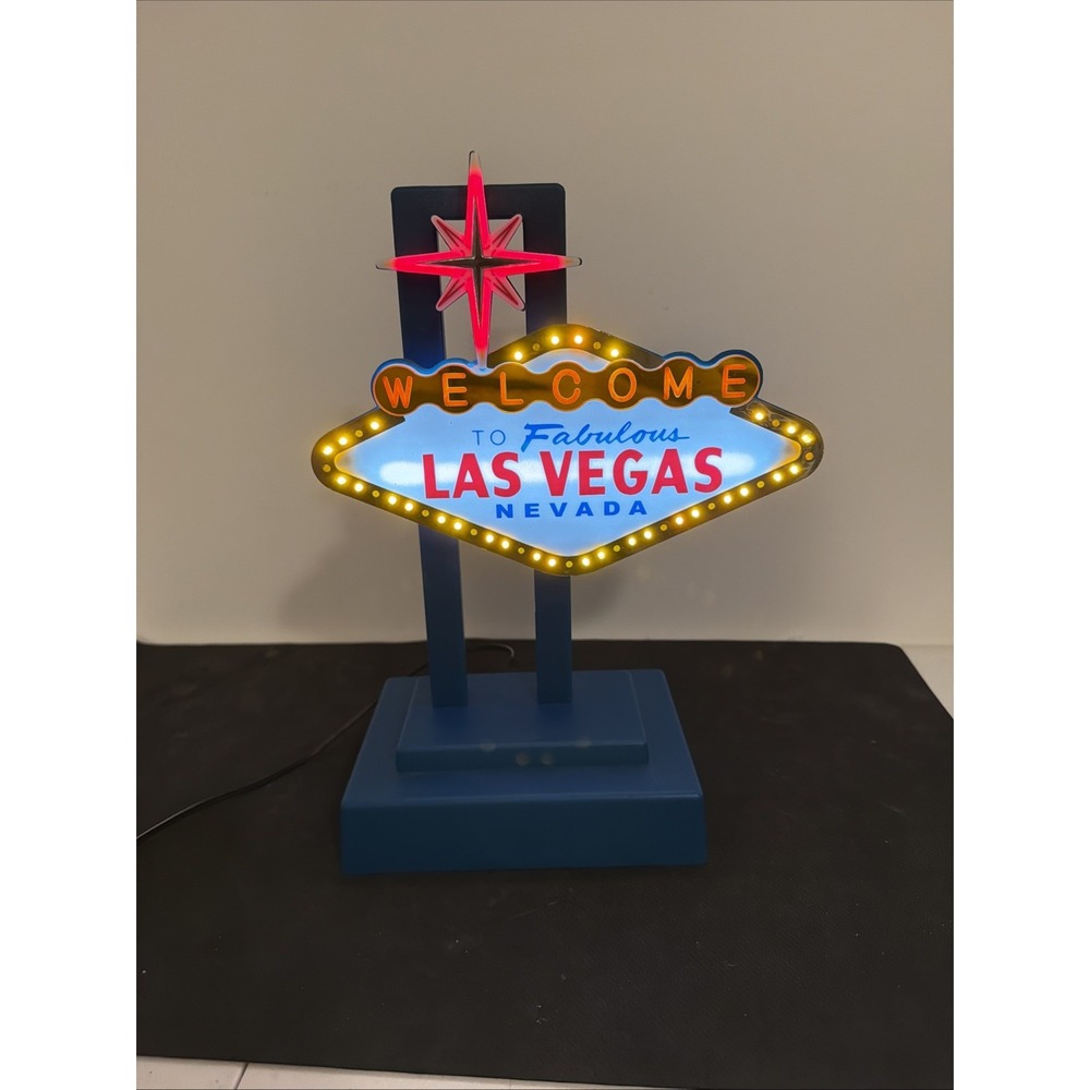 Welcome to Fabulous Las Vegas Nevada Sign with Flashing Lights 12" And Cord